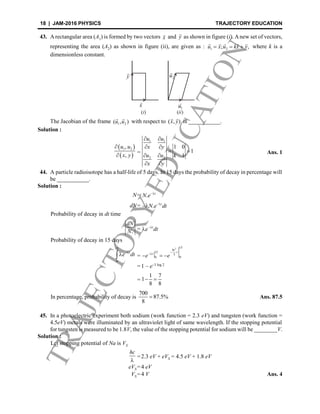 Iit jam 2016 physics solutions BY Trajectoryeducation | PDF