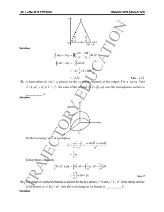 Iit jam 2016 physics solutions BY Trajectoryeducation | PDF