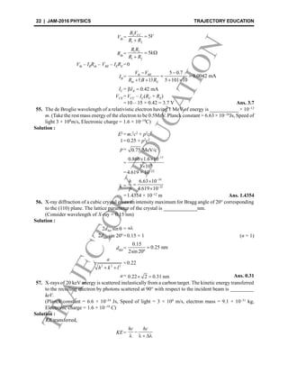 Iit jam 2016 physics solutions BY Trajectoryeducation | PDF