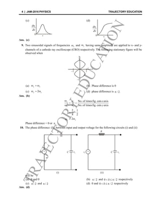 Iit jam 2016 physics solutions BY Trajectoryeducation | PDF
