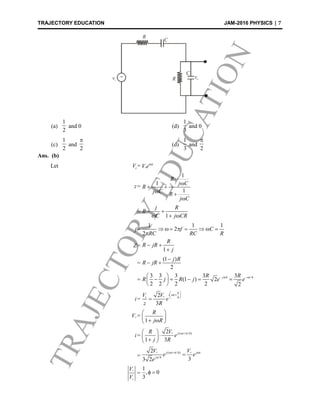 Iit jam 2016 physics solutions BY Trajectoryeducation | PDF