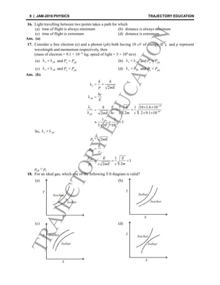 Iit jam 2016 physics solutions BY Trajectoryeducation | PDF