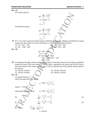 Iit jam 2016 physics solutions BY Trajectoryeducation | PDF