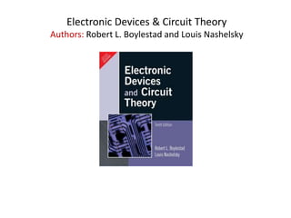 Electronic Devices & Circuit Theory
Authors: Robert L. Boylestad and Louis Nashelsky
 