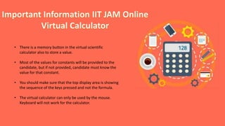 Virtual Key Constant IIT JAM virtual calculator | PPTX