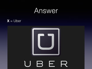 Answer
X = Uber
 
