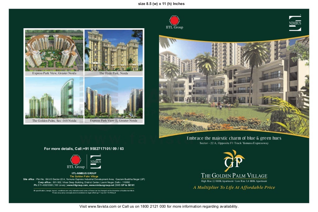 Iitl nimbus the golden palm brochure 325 Favista Real Estate