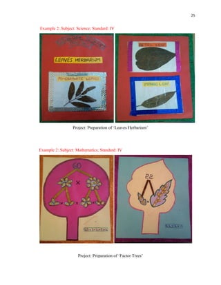 25
Example 2:.Subject: Science; Standard: IV
Project: Preparation of „Leaves Herbarium‟
Example 2:.Subject: Mathematics; Standard: IV
Project: Preparation of „Factor Trees‟
 