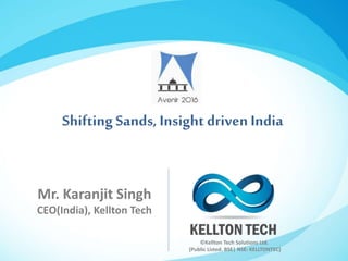 ©Kellton Tech Solutions Ltd.
(Public Listed. BSE| NSE: KELLTONTEC)
Mr. Karanjit Singh
CEO(India), Kellton Tech
Shifting Sands, Insight driven India
 