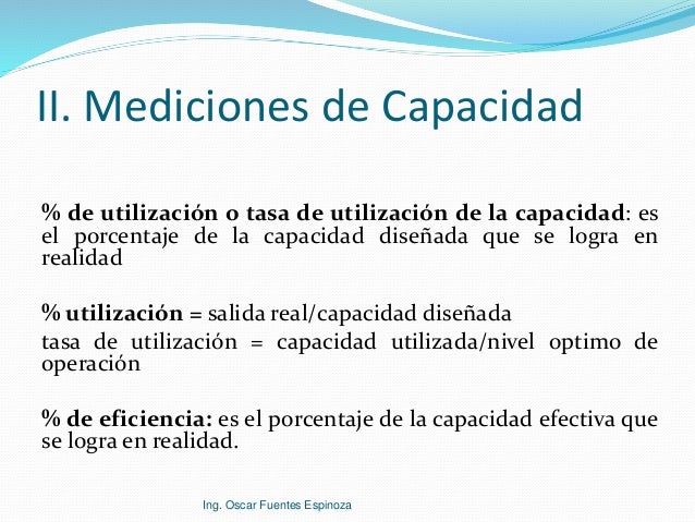 II Unidad Planeación de Capacidad