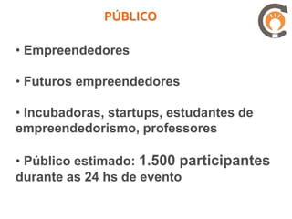 SALÃO NOBRE (27/abril):
PAINEL E COMMERCE     PAINEL CASE DAFITI       PAINEL ELAS
       2.0              15h30 – 16h30       EMPREENDEDORAS
  14h15 – 15H15                               16h45 – 17h45

PAINEL ONDE ESTÁ O   PAINEL DESAFIO DAS      DOCUMENTÁRIO VAI
    DINHEIRO?         ACELERADORAS           QUE DÁ + DEBATE
     18h – 19h         19h15 – 20h15          20h30 – 21h30


       SALÃO NOBRE (28/abril):
   PAINEL JOVENS                                  PAINEL
                      ATIVIDADE O PULO DO
 EMPREENDEDORES             GATO             COLABORAÇÃO
     10h – 11h           11h30 – 12h30         13h – 14h
 