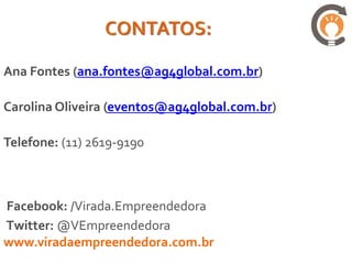 STARTUP RUN (27/abril):
             ABERTURA + APRESENTAÇÃO DOS
                    PARTICIPANTES
                      15h – 15h30

MARCELO PIMENTA       MARCUS NAKAGAWA        MARTHA TERENZZO
CANVAS +ATIVIDA       QUANTO CUSTA O SEU    COMO APRESENTO MEU
    PRÁTICA               NEGÓCIO                NEGÓCIOS
    16h – 17h              17h – 18h              18h – 19h

         MONTANDO O MODELO      CANVAS + STORYTELLING
             DE NEGÓCIOS             (mentoring)
          (canvas +mentoring)         20h – 21h
               19h – 20h


        INSCRIÇÕES + LUTAS         PREMIAÇÃO
              INCIAIS
            21h – 21h40              21h45
 