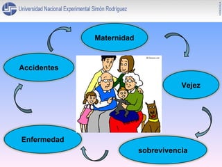 Maternidad

Accidentes
Vejez

Enfermedad
sobrevivencia

 