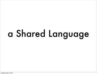 a Shared Language



Tuesday, May 18, 2010
 