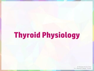 Thyroid Physiology
Dr Naveen Kumar Cheri
S.V. Medical College, Tirupati
 
