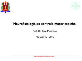 Neurofisiologia do controle motor
Neurofisiologia do controle motor espinhal
Prof. Dr. Caio Maximino
Marabá/PA – 2015
 
