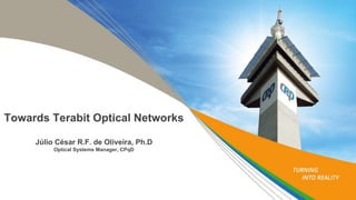 Towards Terabit Optical Networks
Júlio César R.F. de Oliveira, Ph.D
Optical Systems Manager, CPqD
 