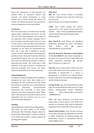 The role of women in agriculture: Implications in providing, improving ...