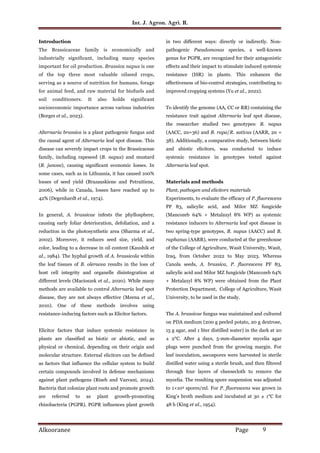 Histological study of leaves symptoms of Brassica napus and Raphanus ...