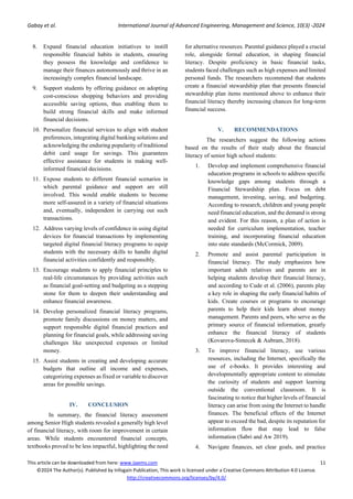 Financial Literacy Among the Senior High School Students: Basis for ...