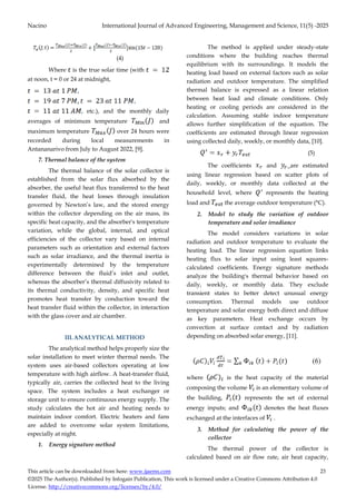 Optimization and modeling of a solar air system for residential thermal ...