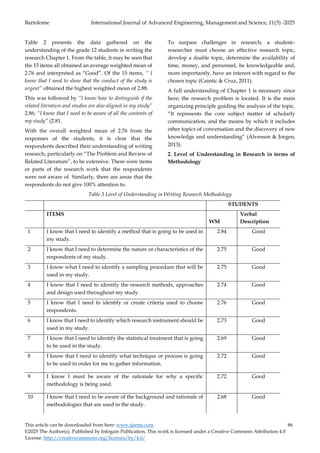 Managing the Level of understanding in thesis writing among Grade 12 ...