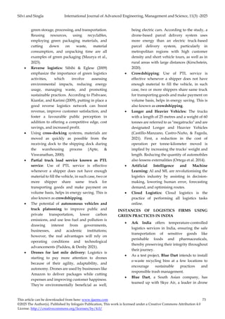 Implementation of Green Practices in Logistics Sector | PDF