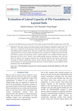 Evaluation of Lateral Capacity of Pile Foundation in Layered Soils | PDF