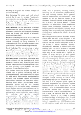 Impact of Artificial Intelligence in Space of Digital Marketing | PDF