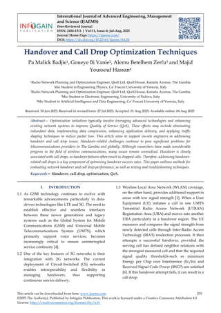 Handover and Call Drop Optimization Techniques | PDF