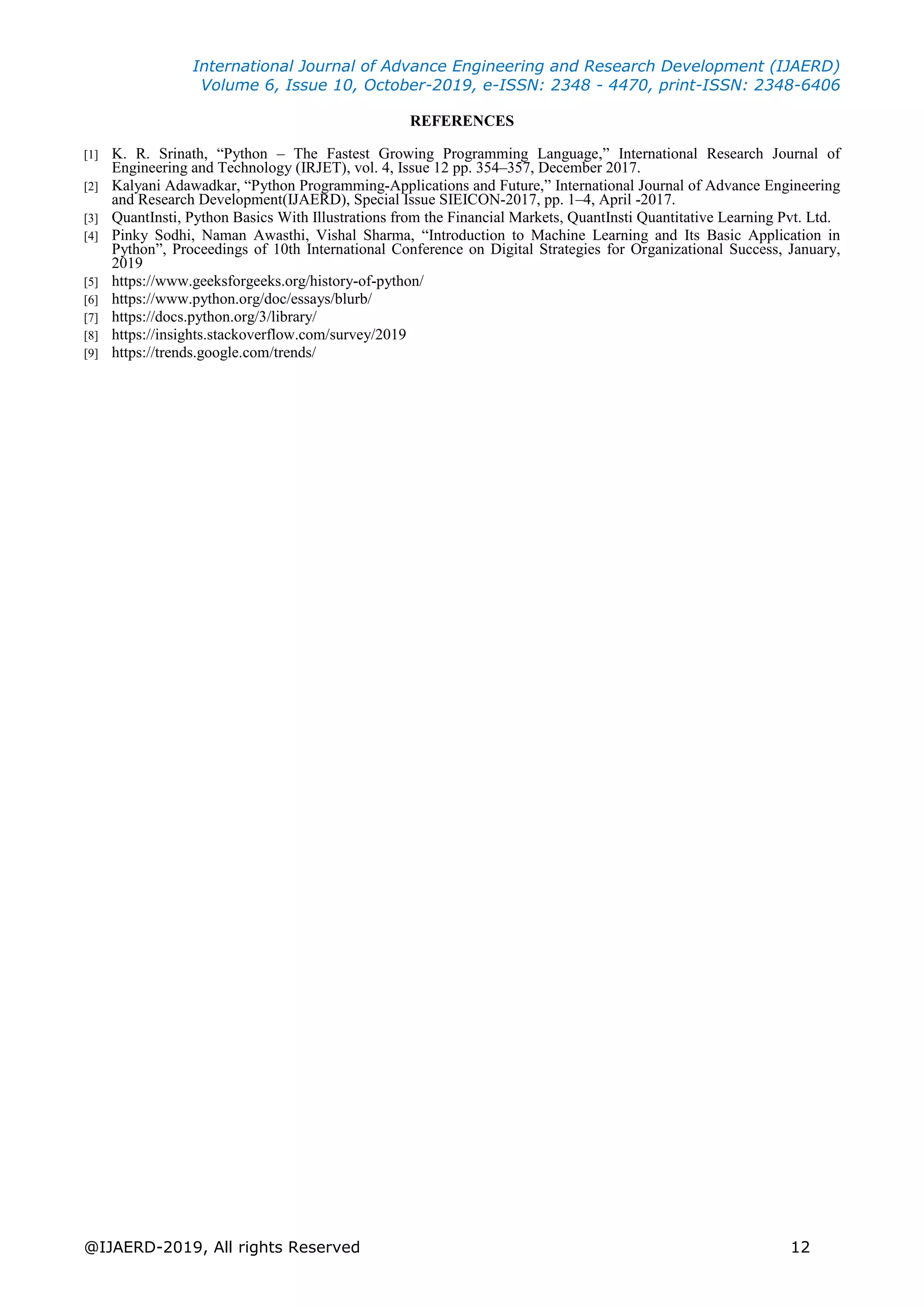 PYTHON CURRENT TREND APPLICATIONS- AN OVERVIEW | PDF | Programming ...