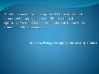 Renata Wong, Nanjing University, China.
 