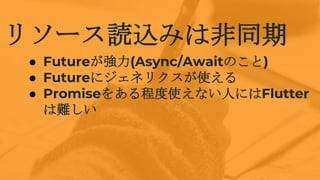 ꥽`izߤϷͬ
 Future(Async/AwaitΤ)
 Future˥ͥꥯʹ
 Promise򤢤̶ʹʤˤˤFlutter
y
 