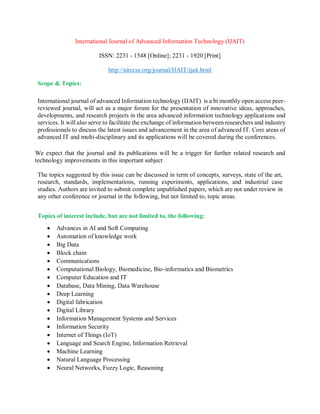 International Journal Of Advanced Information Technology Ijait Pdf International Journal Of Advanced Information Technology Ijait Pdf