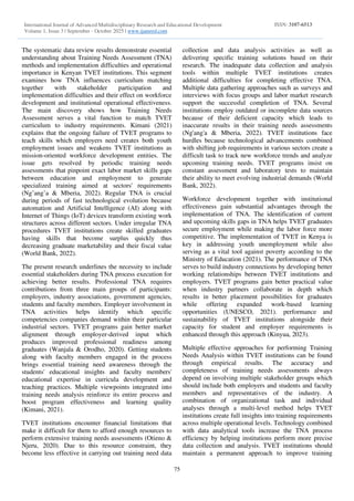 The Need for Conducting Training Needs Assessment in TVET Institutions ...