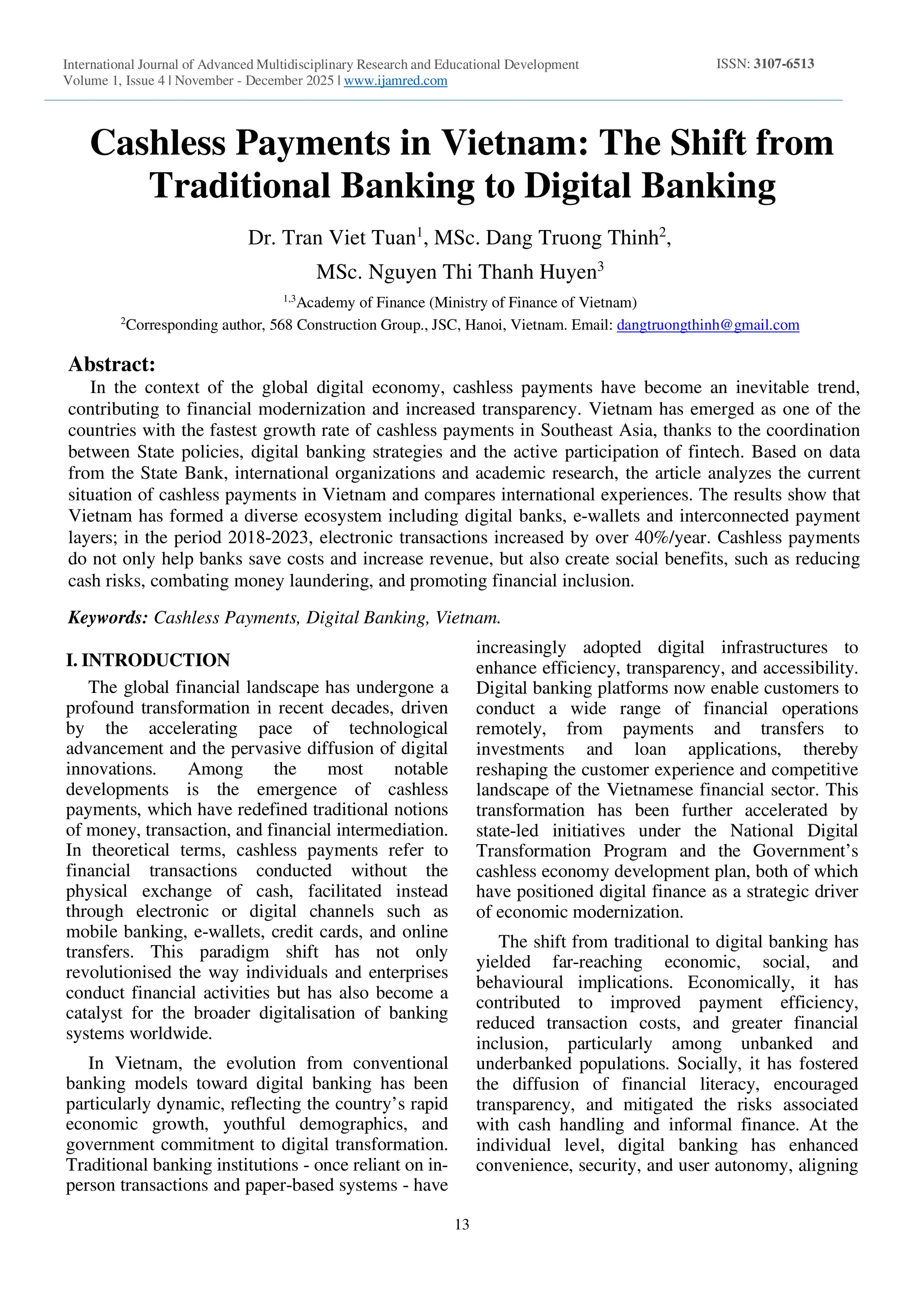 Cashless Payments in Vietnam: The Shift from Traditional Banking to ...