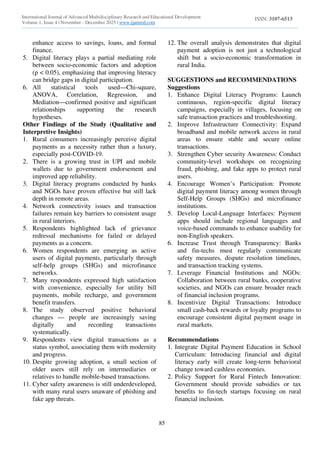 Financial Inclusion Through Digital Payment Systems A Study on Rural ...