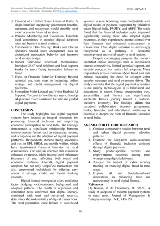 Financial Inclusion Through Digital Payment Systems A Study on Rural ...