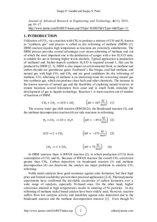 SYNGAS PRODUCTION BY DRY REFORMING OF METHANE OVER CO-PRECIPITATED ...