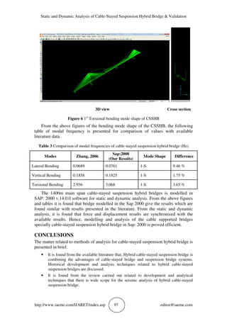 STATIC AND DYNAMIC ANALYSIS OF CABLE-STAYED SUSPENSION HYBRID BRIDGE ...