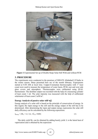 PERFORMANCE STUDY OF A PHASE CHANGE MATERIAL ASSISTED SOLAR STILL | PDF