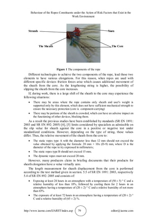 BEHAVIOUR OF THE ROPES CONSTITUENTS UNDER THE ACTION OF RISK FACTORS ...