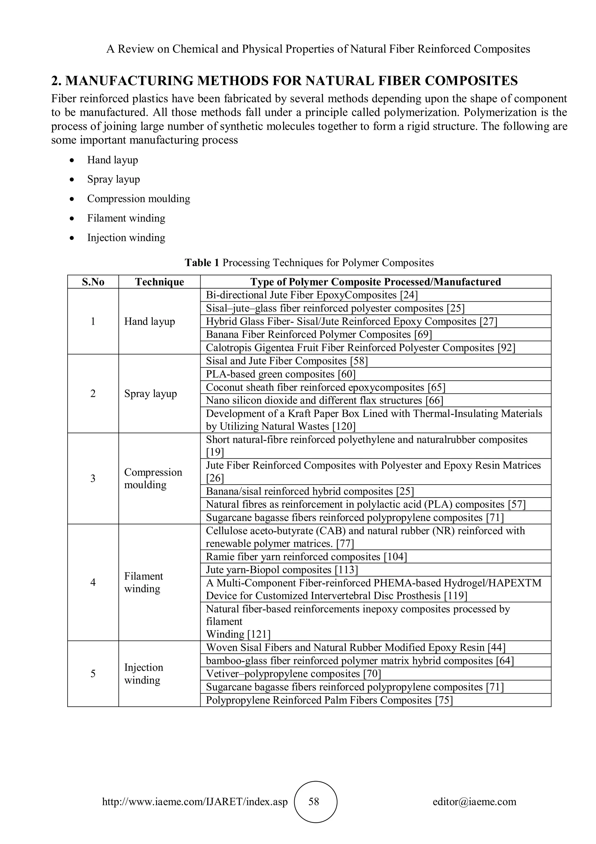 A REVIEW ON CHEMICAL AND PHYSICAL PROPERTIES OF NATURAL FIBER ...