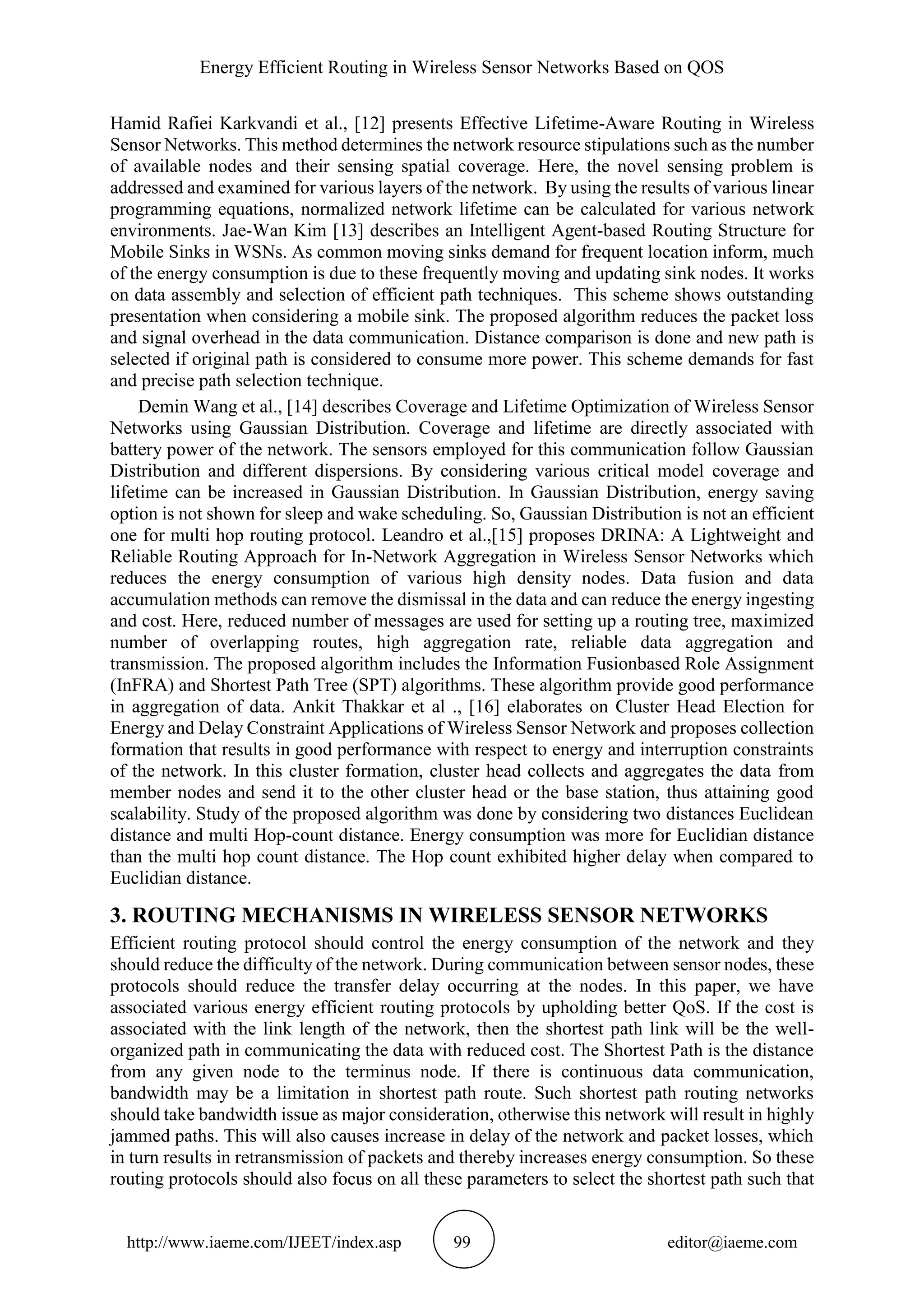 ENERGY EFFICIENT ROUTING IN WIRELESS SENSOR NETWORKS BASED ON QOS | PDF