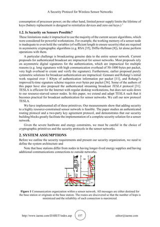 A SECURITY PROTOCOL FOR WIRELESS SENSOR NETWORKS | PDF