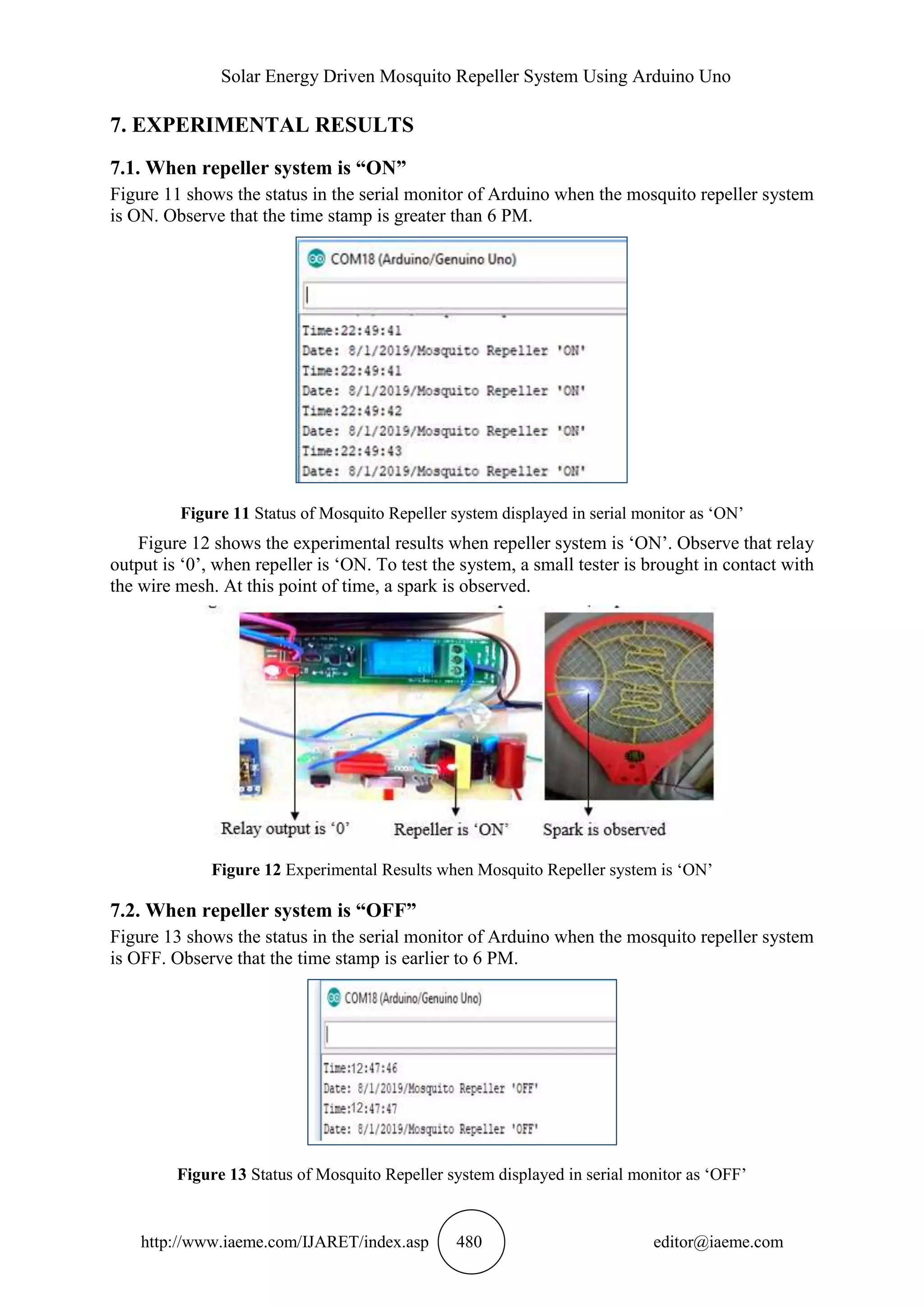 SOLAR ENERGY DRIVEN MOSQUITO REPELLER SYSTEM USING ARDUINO UNO | PDF