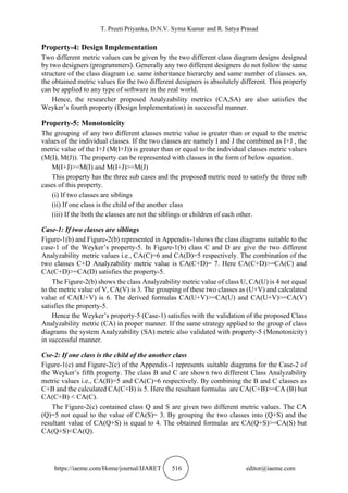 ANALYZABILITY METRIC FOR MAINTAINABILITY OF OBJECT ORIENTED SOFTWARE ...