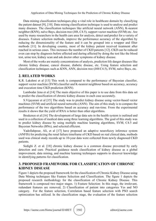 APPLICATION OF DATA MINING TECHNIQUES FOR THE PREDICTION OF CHRONIC ...