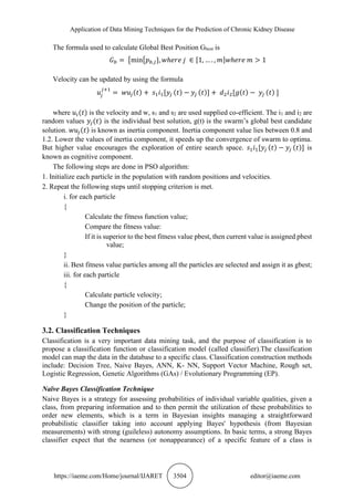 APPLICATION OF DATA MINING TECHNIQUES FOR THE PREDICTION OF CHRONIC ...