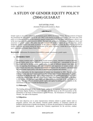 A STUDY OF GENDER EQUITY POLICY (2004) GUJARAT | PDF